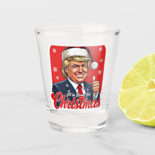 Donald Trump Weihnachtsmann Claus Art Schnapsglas (Vorderseite)