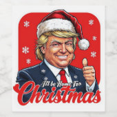 Donald Trump Weihnachtsmann Claus Art Weinetikett (Einzelnes Label)