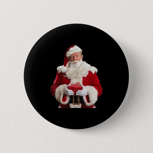 Donald Trump Weihnachtsmann Weihnachten Weihnachte Button (Vorderseite)