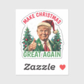 Donald Trump-Weihnachtsmannmütze macht Weihnachten Aufkleber (Blatt)