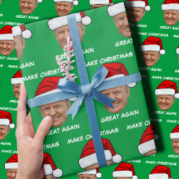 Donald Trump-Weihnachtsmannmütze macht Weihnachten Geschenkpapier