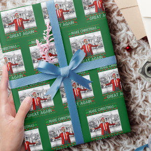 Donald Trump-Weihnachtsmannmütze macht Weihnachten Geschenkpapier