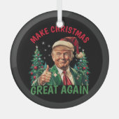 Donald Trump-Weihnachtsmannmütze macht Weihnachten Ornament Aus Glas (Vorderseite)