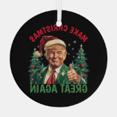 Donald Trump-Weihnachtsmannmütze macht Weihnachten Ornament Aus Glas (Rückseite)