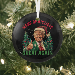 Donald Trump-Weihnachtsmannmütze macht Weihnachten Ornament Aus Glas