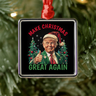 Donald Trump-Weihnachtsmannmütze macht Weihnachten Ornament Aus Metall