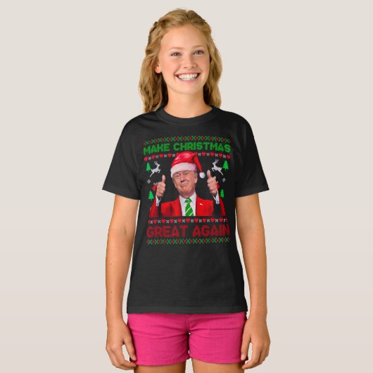 Donald Trump-Weihnachtsmannmütze macht Weihnachten T-Shirt (Vorne ganz)