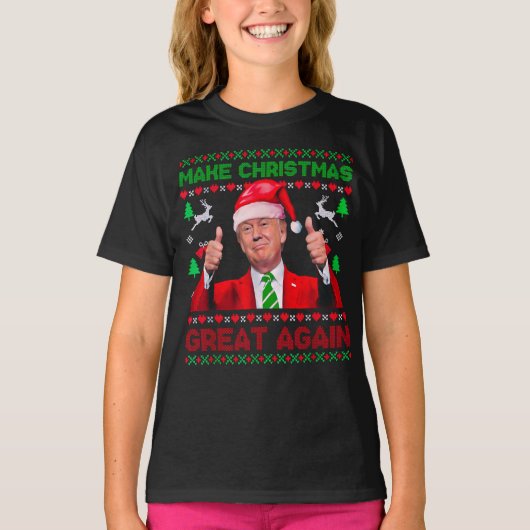 Donald Trump-Weihnachtsmannmütze macht Weihnachten T-Shirt (Vorderseite)