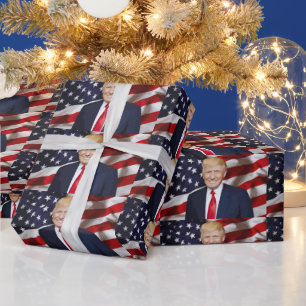 DONALD TRUMP WEIHNACHTSVERPACKUNGSPAPIER GESCHENKPAPIER