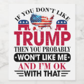 Donald Trump Weinetikett (Einzelnes Label)