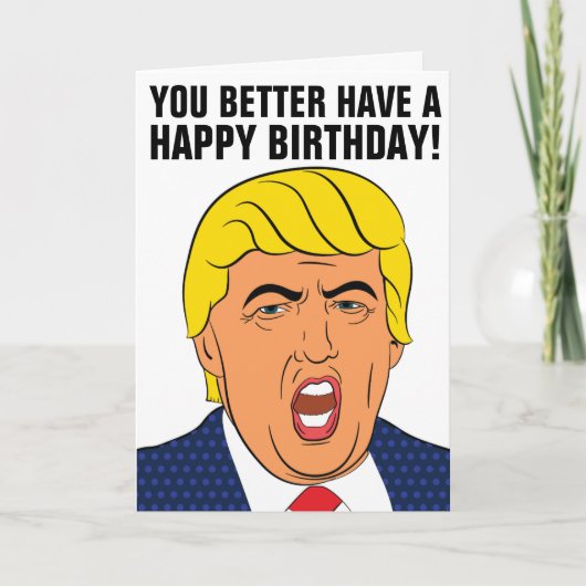 DONALD TRUMP WOODEN SPOON FUNNY BIRTHDAY CARD KARTE (Vorderseite)