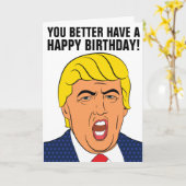 DONALD TRUMP WOODEN SPOON FUNNY BIRTHDAY CARD KARTE (Gelbe Blume)