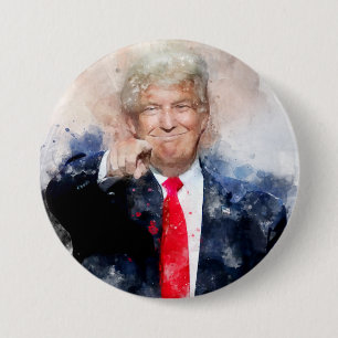 Donald Trump zeigt Aquarellbilder Button