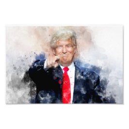 Donald Trump zeigt Aquarellbilder Fotodruck