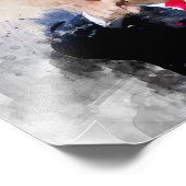 Donald Trump zeigt Aquarellbilder Fotodruck (Ecke)