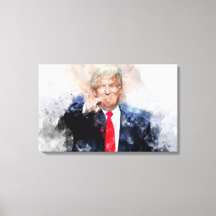 Donald Trump zeigt Aquarellbilder Leinwanddruck