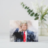 Donald Trump zeigt Aquarellbilder Postkarte (Stehend Vorderseite)