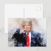 Donald Trump zeigt Aquarellbilder Postkarte (Vorne/Hinten)