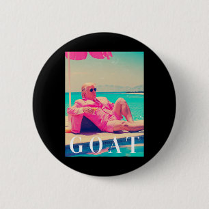 Donald Trump Ziege Lustige Kunst Kunst Meme Retro Button