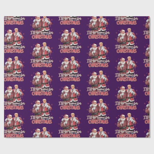 Donald Trump Zuhause zu Weihnachten Geschenkpapier (Flach)