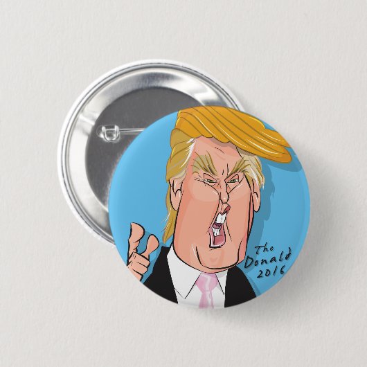 Donald- TrumpCartoon-Knopf Button (Vorne & Hinten)