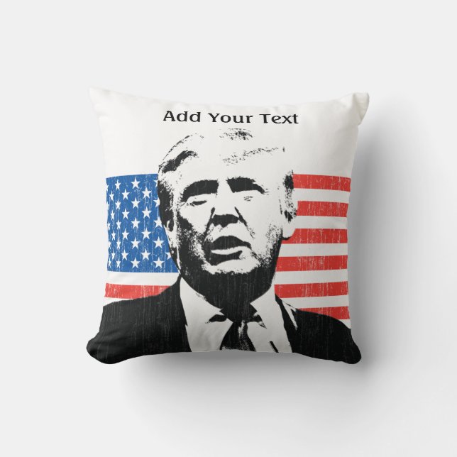 Donald- TrumpFlagge-Gewohnheits-Text Kissen (Vorderseite)