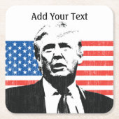 Donald- TrumpFlagge-Gewohnheits-Text Rechteckiger Pappuntersetzer (Vorderseite)