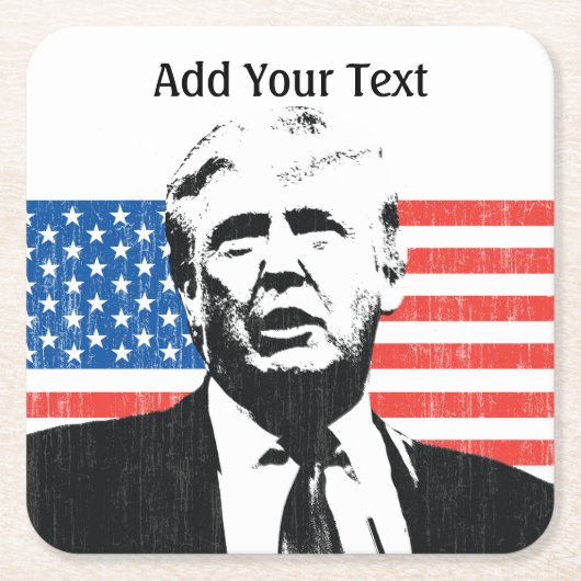 Donald- TrumpFlagge-Gewohnheits-Text Rechteckiger Pappuntersetzer (Vorderseite)