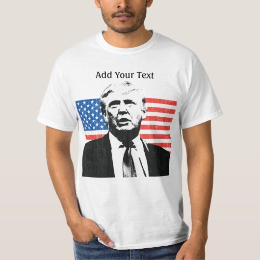 Donald- TrumpFlagge-Gewohnheits-Text T-Shirt (Vorderseite)