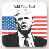 Donald- TrumpFlagge-Gewohnheits-Text Untersetzer (Vorderseite)