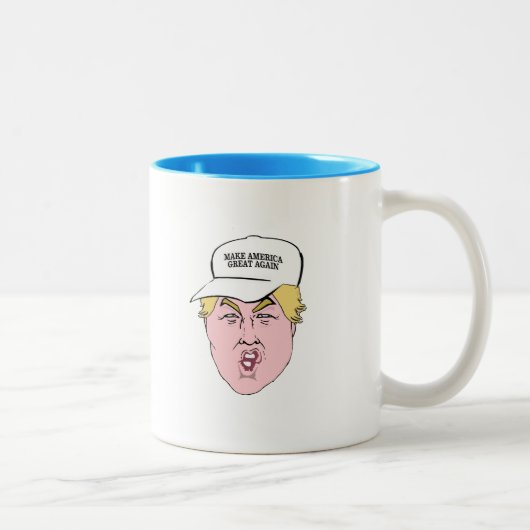 Donald- Trumpkarikatur-Hut groß Zweifarbige Tasse (Rechts)