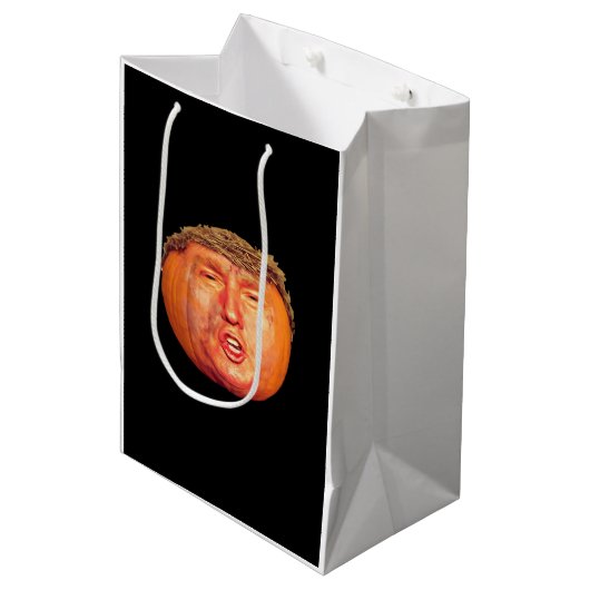 Donald Trumpkin Classic Mittlere Geschenktüte (Vorderseite Schrägansicht)