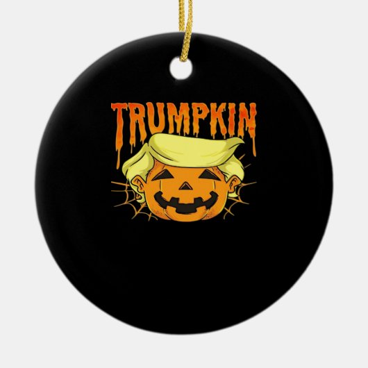 Donald Trumpkin Funny Präsident Party Halloween Cl Keramik Ornament (Vorne)