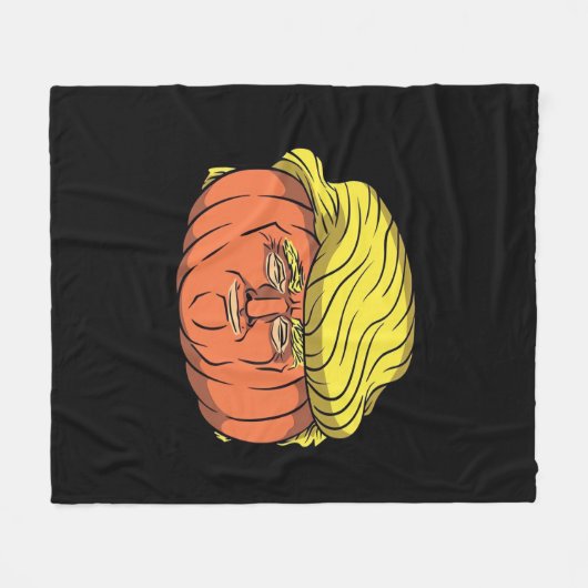 Donald Trumpkin Pumpking Fleecedecke (Vorderseite (Horizontal))