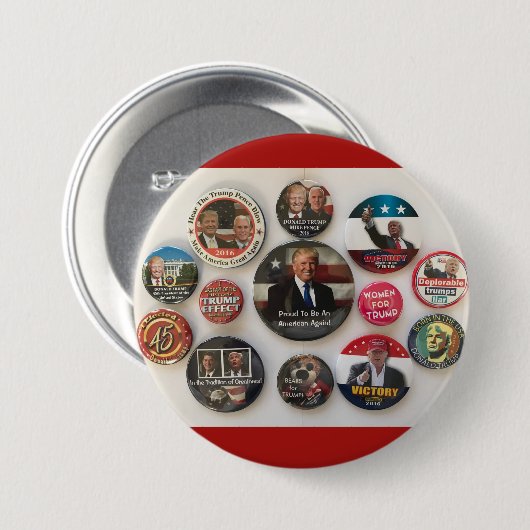 Donald- Trumpknopf-Collage Button (Vorne & Hinten)