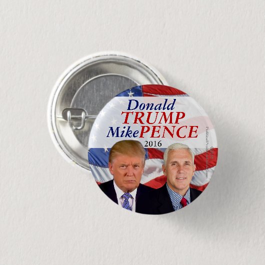 Donald- TrumpMike-Pennys-Foto-Knopf 2016 Button (Vorne & Hinten)
