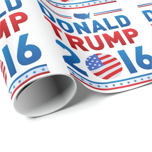 DONALD TRUMPPräsidentschaftswahl 2016 Geschenkpapier (Rolleneckpunkt)