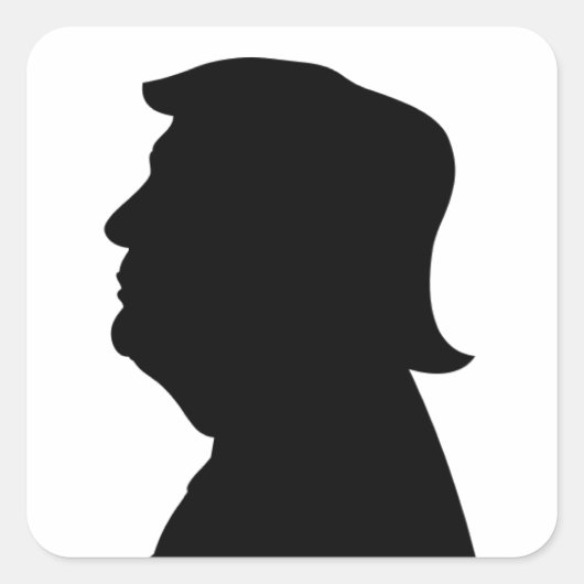 Donald- TrumpSilhouette Quadratischer Aufkleber (Vorderseite)