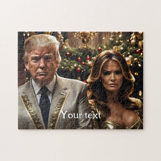 Donald und Melania Weihnachten Puzzle (Horizontal)