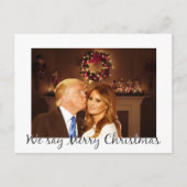 Donald und Melania: Wir sagen Frohe Weihnachten! Postkarte (Vorderseite)