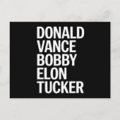 Donald Vance Bobby Elon & Tucker Postkarte (Vorderseite)