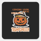 Donald's Trumpkin Pumpkin - Halloween Classic Quadratischer Aufkleber (Vorderseite)