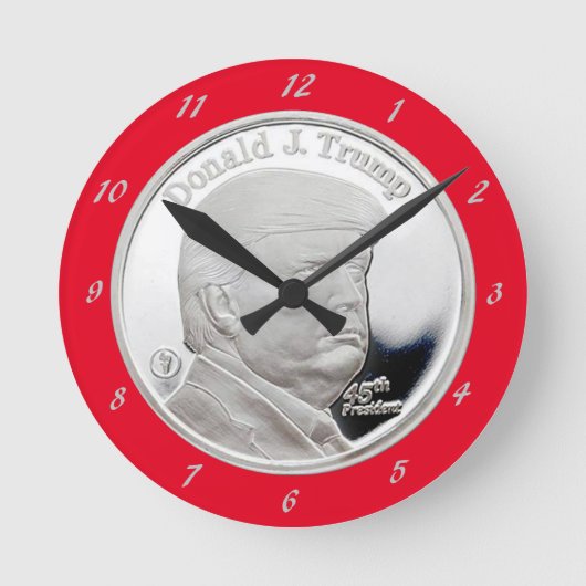 DONALER TRUMP RUNDE WANDUHR (Vorderseite)