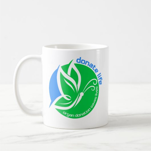 Donate Life an Organ Donor Awareness Butterfly Kaffeetasse (Links)