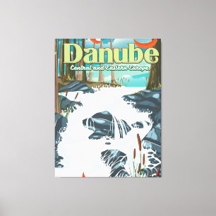 Donau-europäisches Flussreiseplakat Leinwanddruck