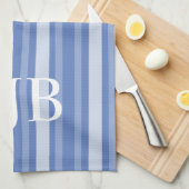 Donau Viktorianischer Streifen mit Monogramm Geschirrtuch (Viertel Falte)