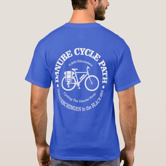 Donauradweg (Fahrrad) T-Shirt (Rückseite)