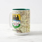 Donauschwaben Shield mit Map-Tasse Zweifarbige Tasse (Vorderseite Links)
