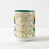 Donauschwaben Shield mit Map-Tasse Zweifarbige Tasse (Mittel)