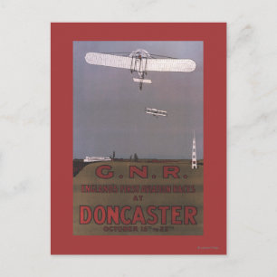 Doncaster, England - Erste Flugrennen Postkarte